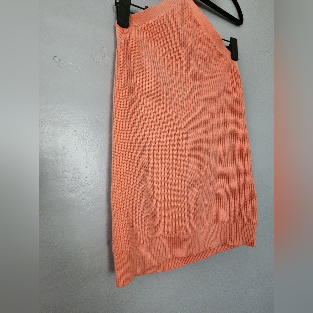 J. Crew Knit Cotton Halter Sweater Top Coral Medium - Picture 7 of 10